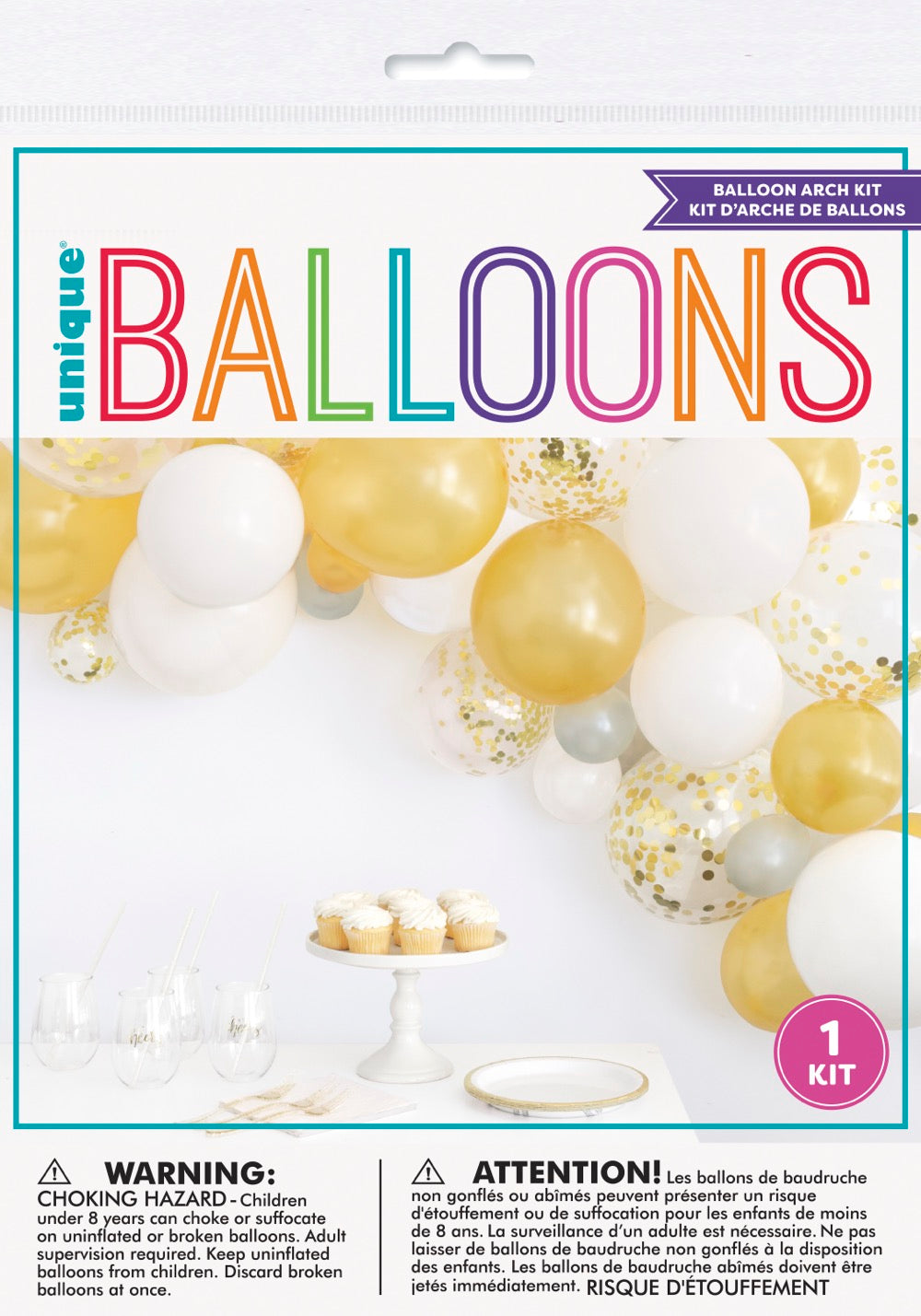 Assorted Solid and Foil Confetti Latex Balloon Arch Kit