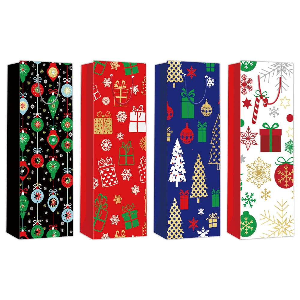 Christmas Gift Wine Bags 4x14x4.75 - 1 Assorted Bag