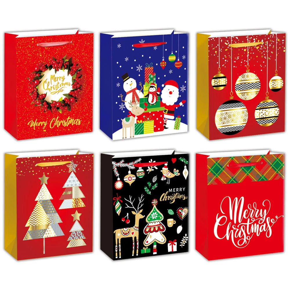 Christmas Gift Bags 4.5x5.75x2.5 - 3 Pack (assorted designs)