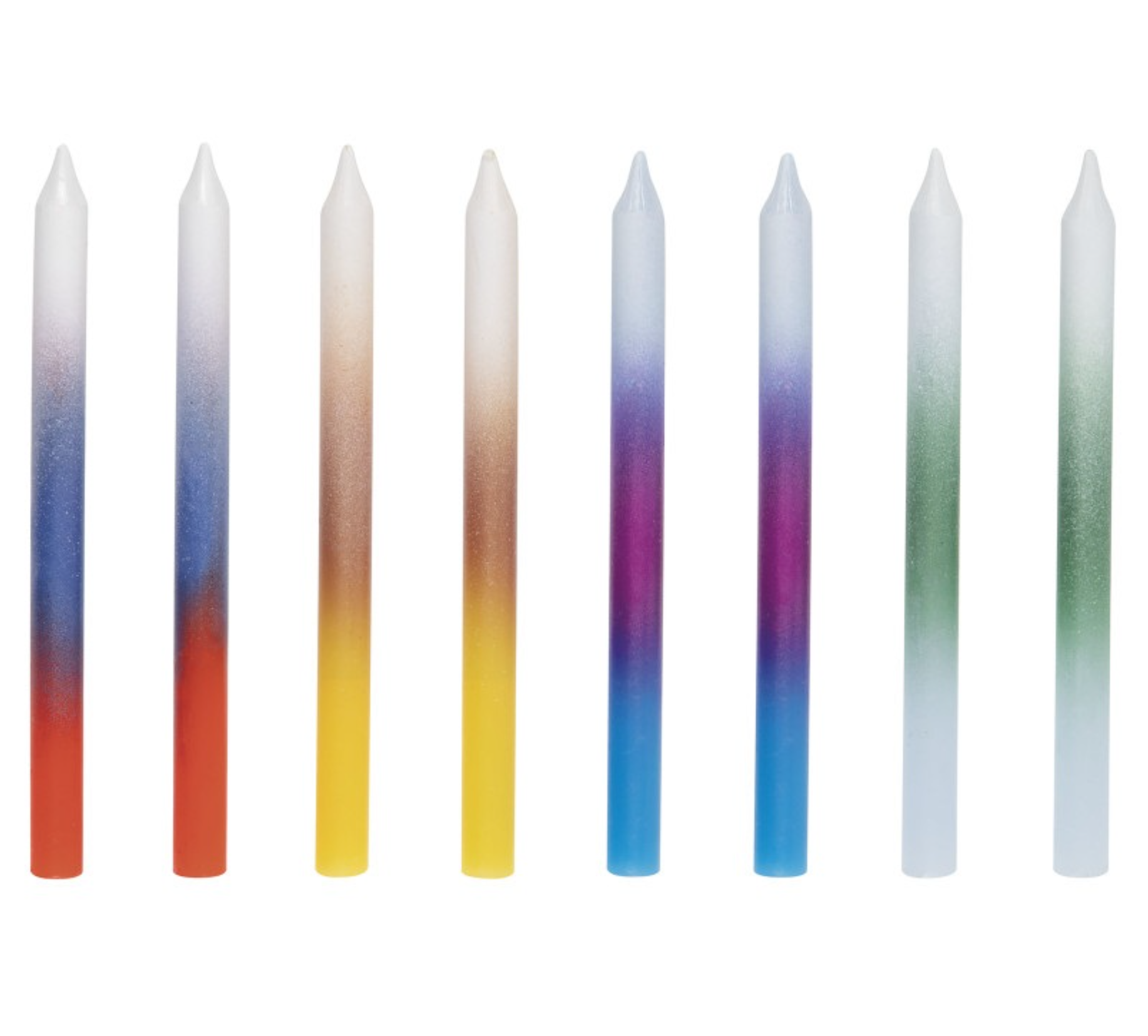 Assorted Ombre Birthday Candles 8ct