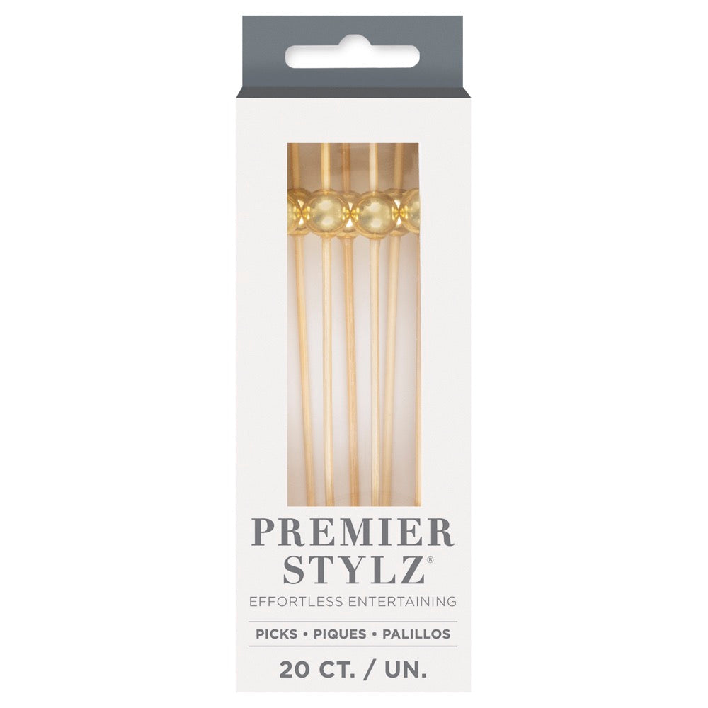 Gold Bamboo Food Picks 20ct