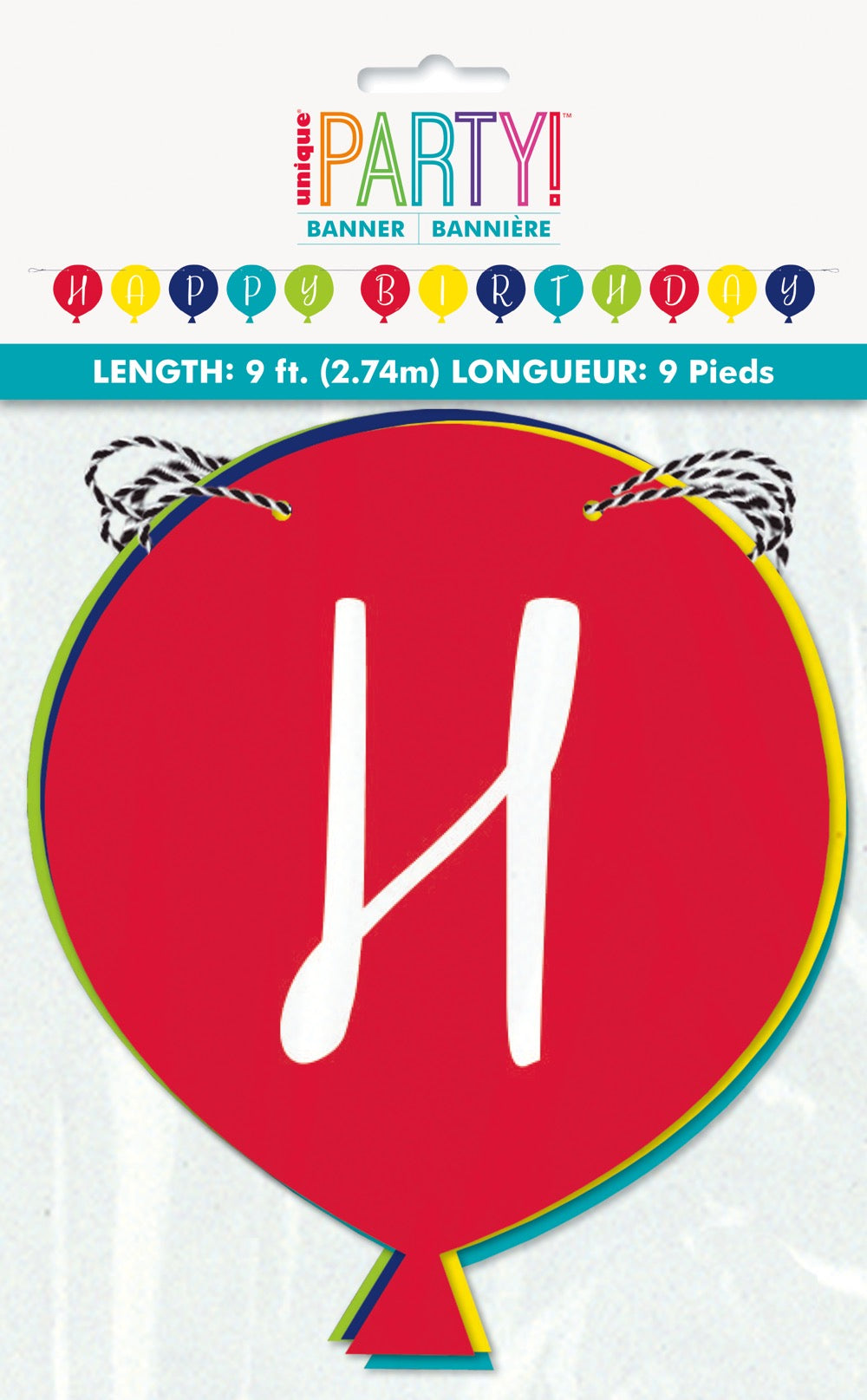 Balloon Party Birthday Shaped Banner 9ft