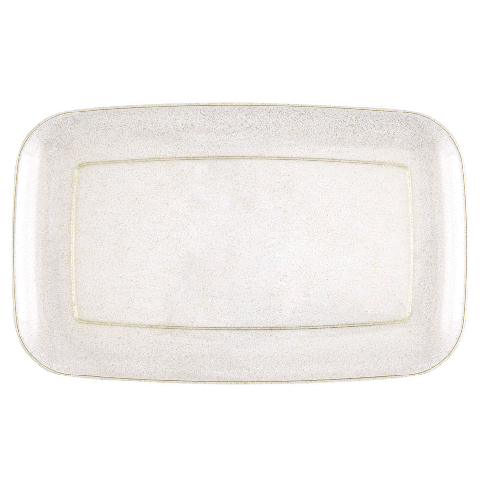 Gold Glitter Plastic Serving Tray