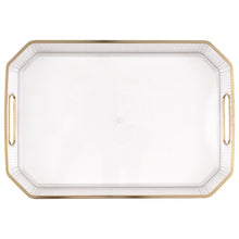 Clear Plastic Serving Tray with Gold Foil Edge