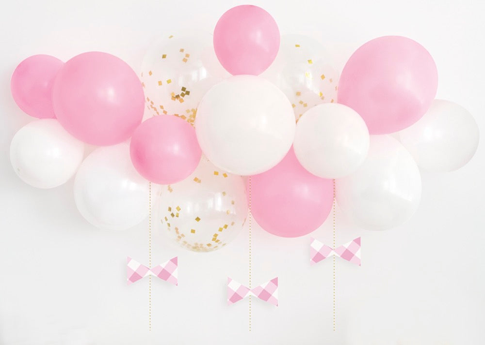 Pink Gingham 1st Birthday Balloon Arch Kit