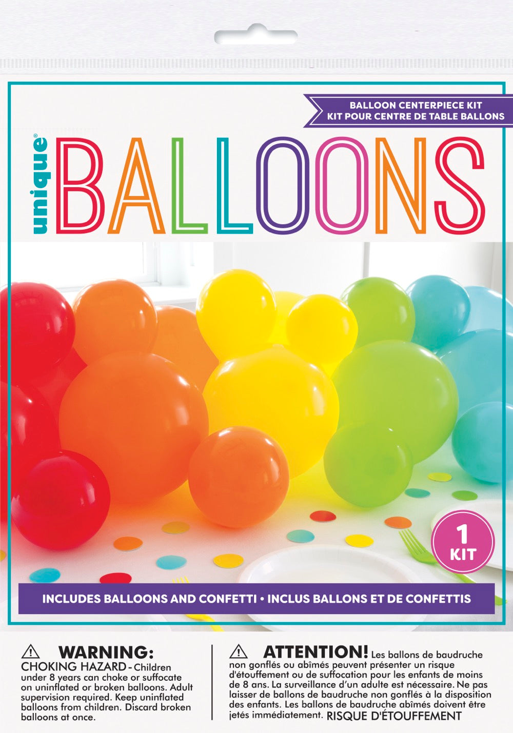 Balloon Garland Table Runner with Confetti Cutouts