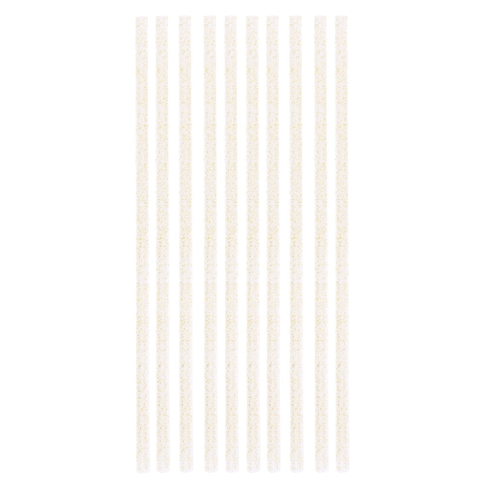 Gold Glitter Reusable Plastic Straws 10ct
