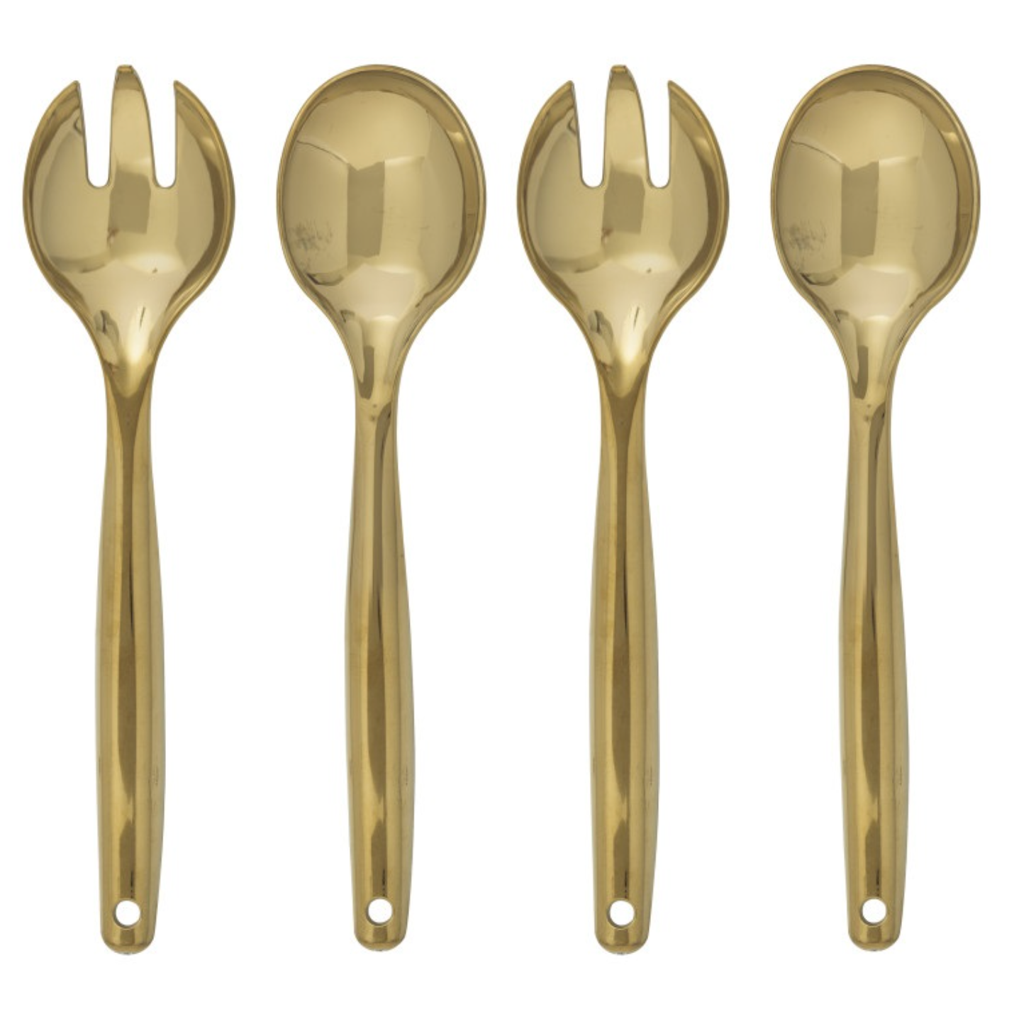 Gold Plastic Serving Utensils Set 4pc
