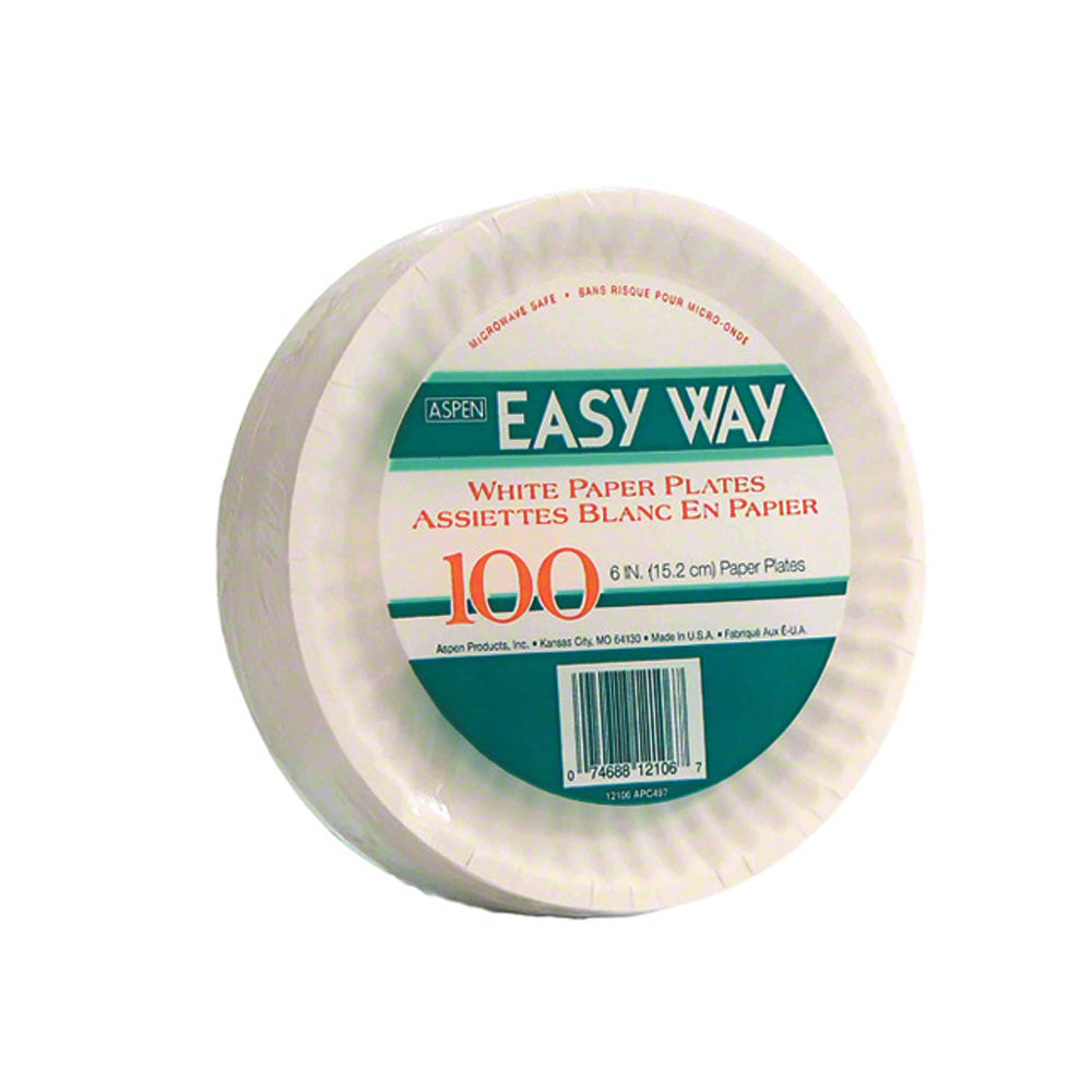 6in Uncoated Paper Plates 100ct