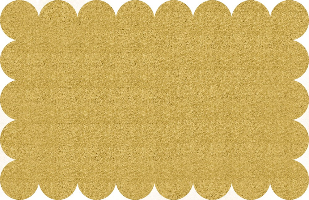 Gold Glitter Scalloped Plastic Placemats 8ct
