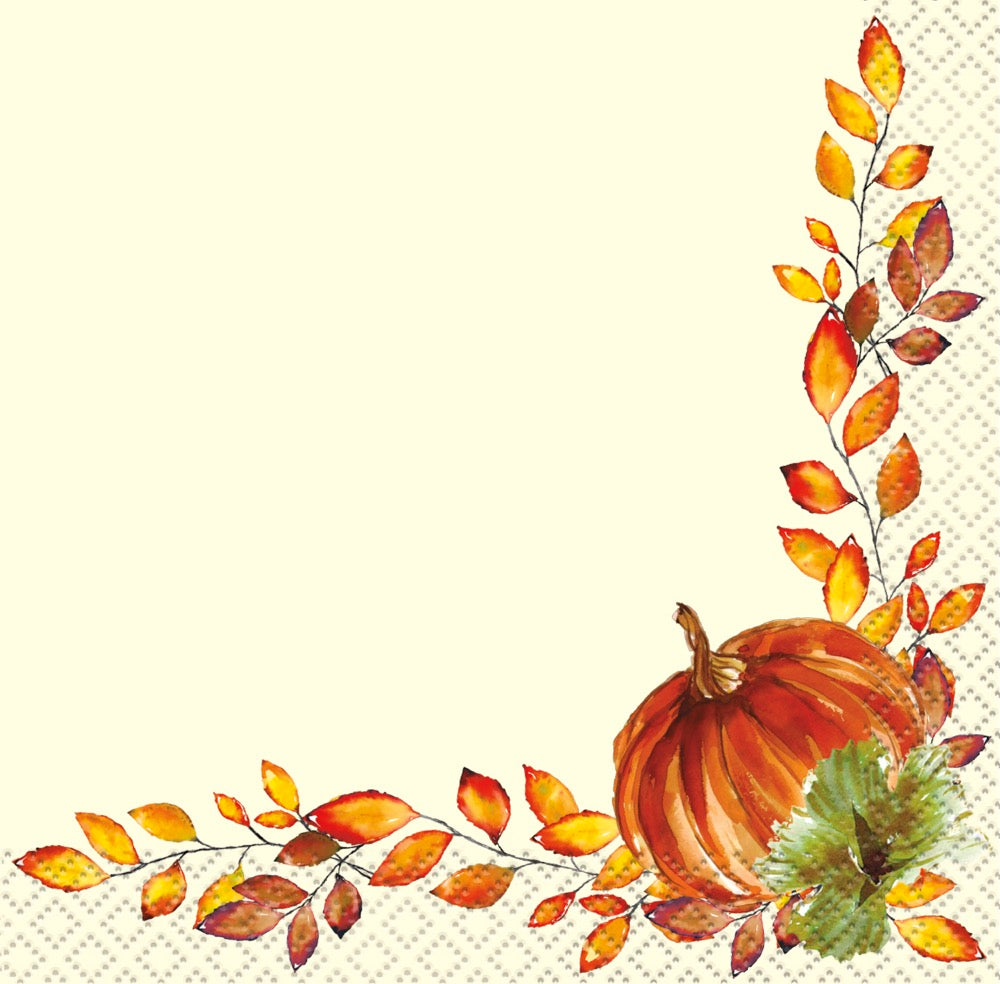 Watercolor Fall Pumpkins Beverage Napkins 16ct