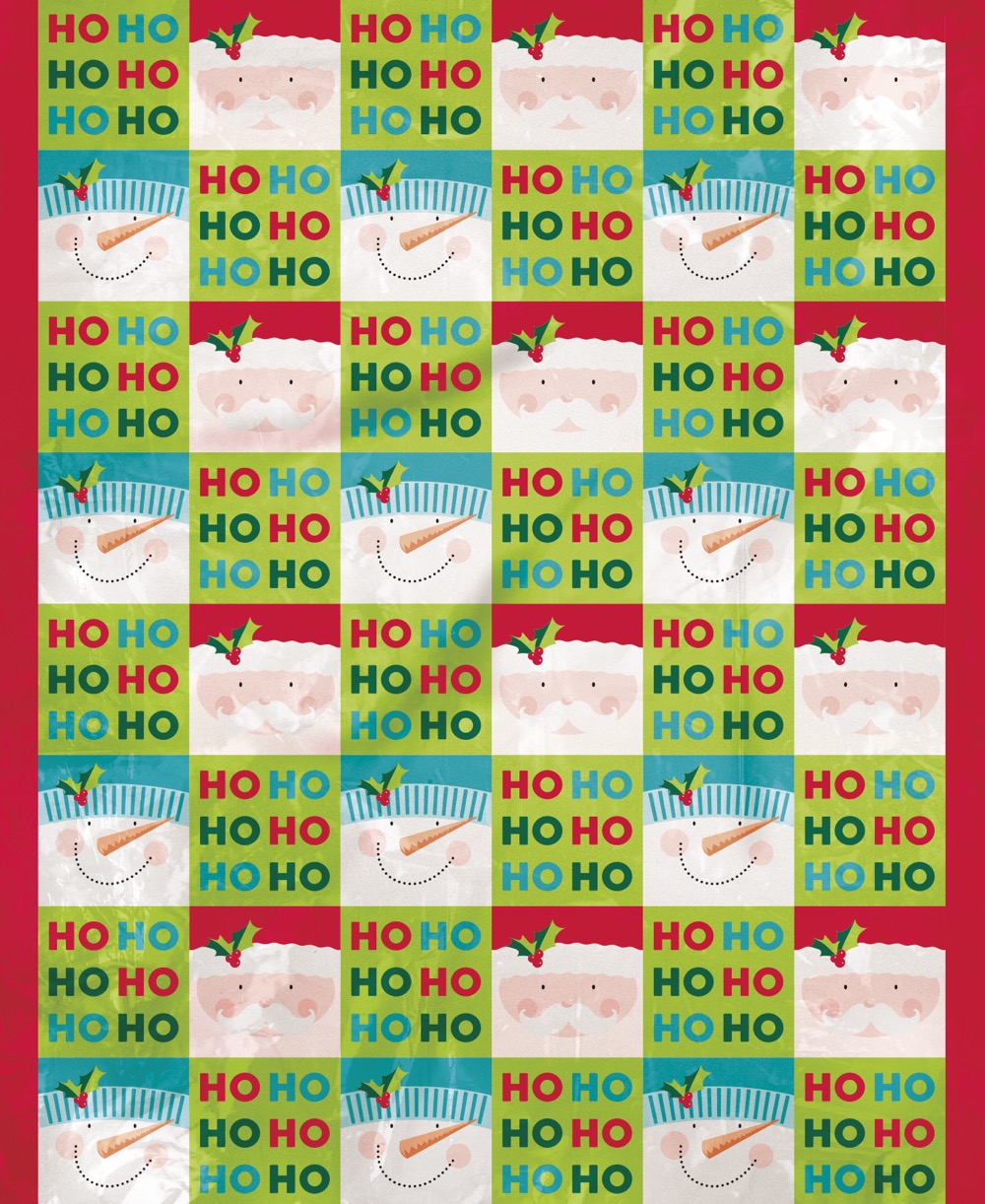 Holly Santa Jumbo Cellophane Gift Bag 36" x 44"