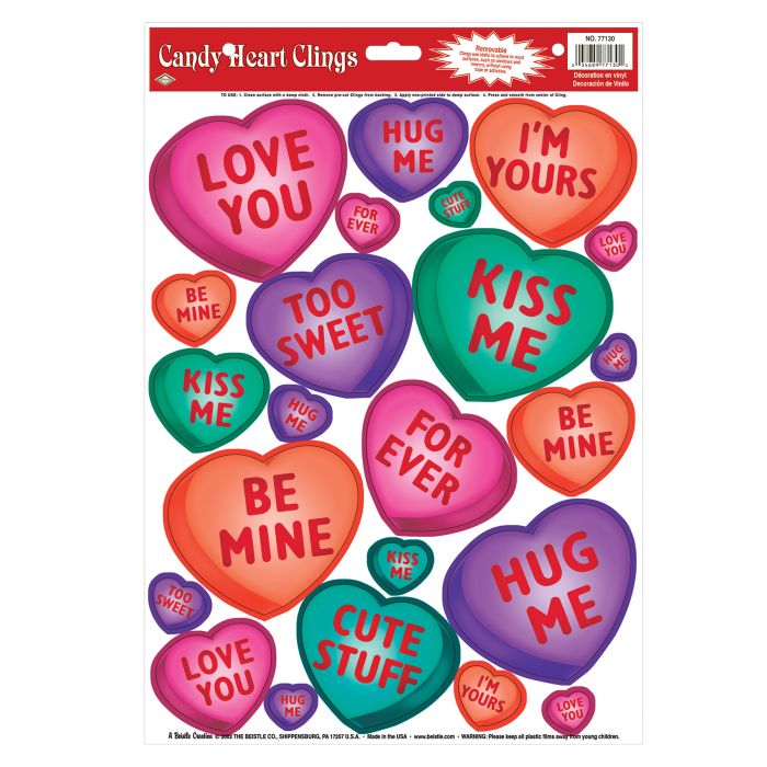 Candy Heart Clings
