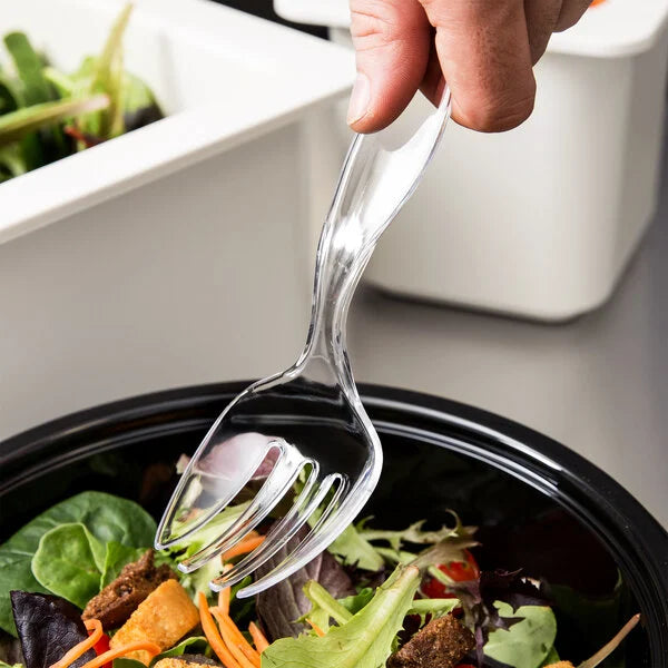 Clear 8.5" Wrapped Plastic Serving Fork