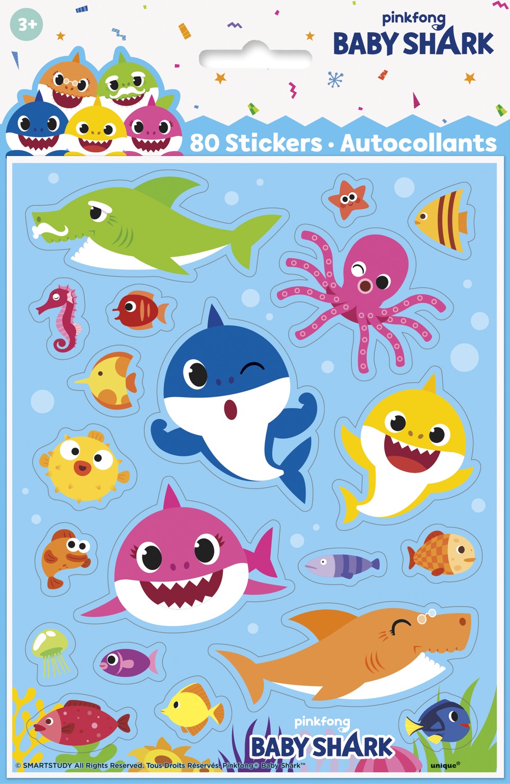 Baby Shark Sticker Sheets 4ct