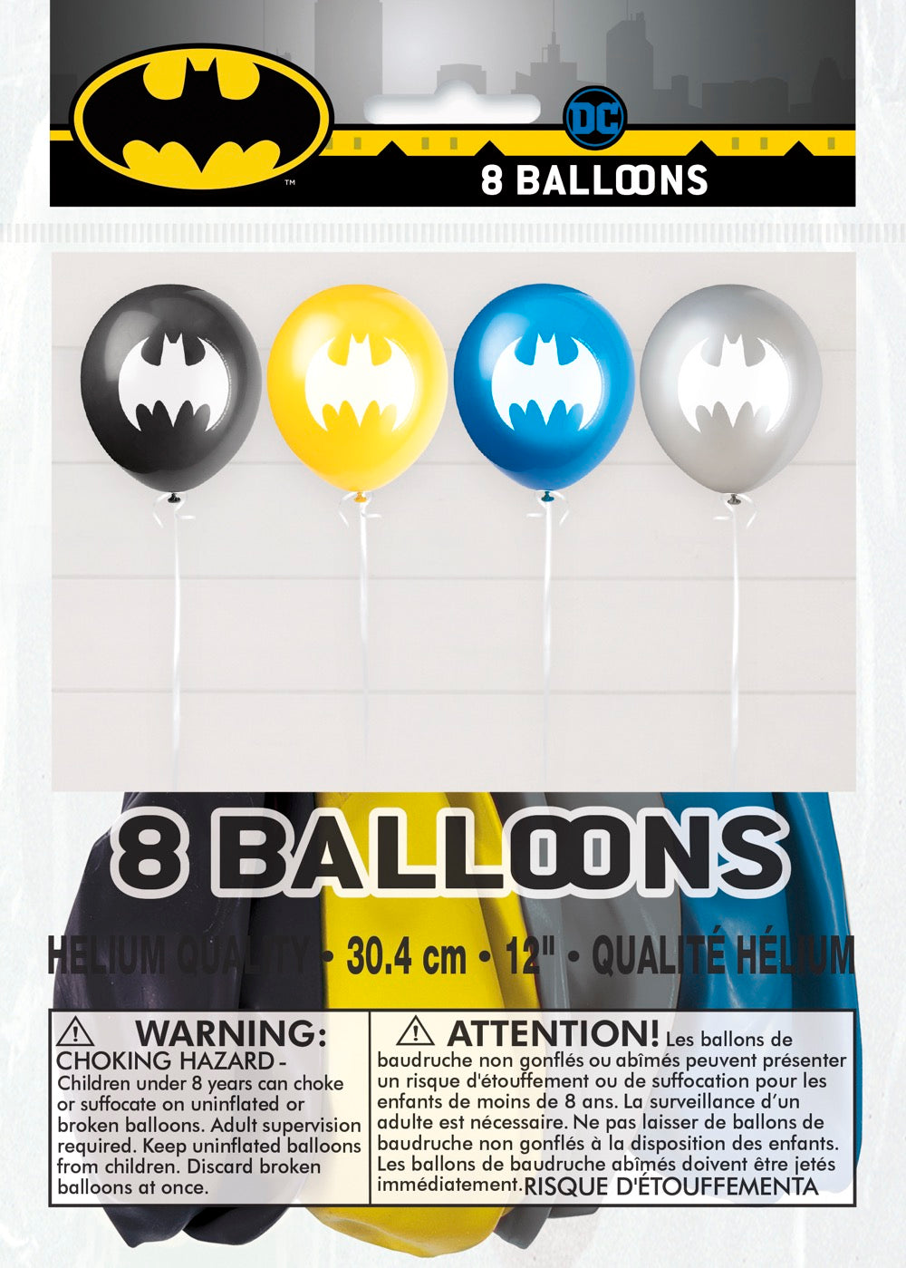 Batman 12in Latex Balloons 8ct