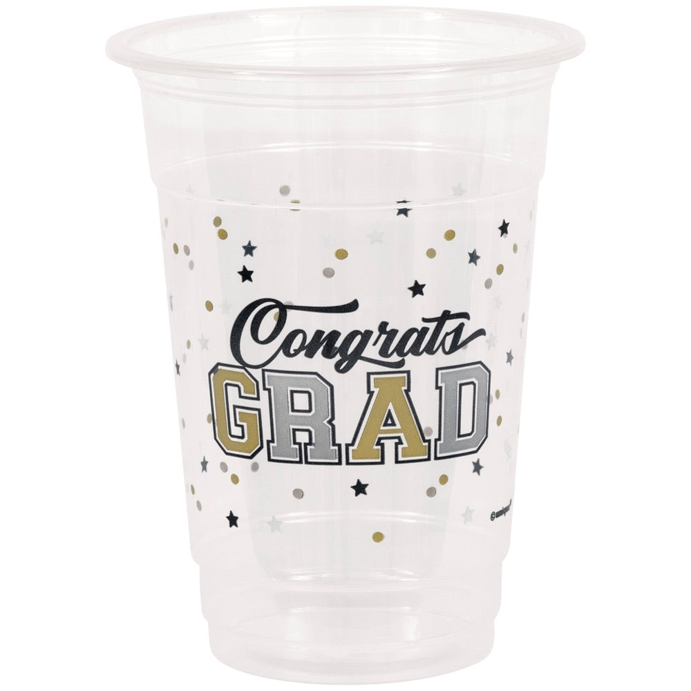 Starry Graduation 16oz Plastic Cups 8ct