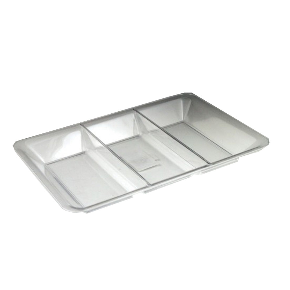 Clear 3 Compartment Plastic Tray