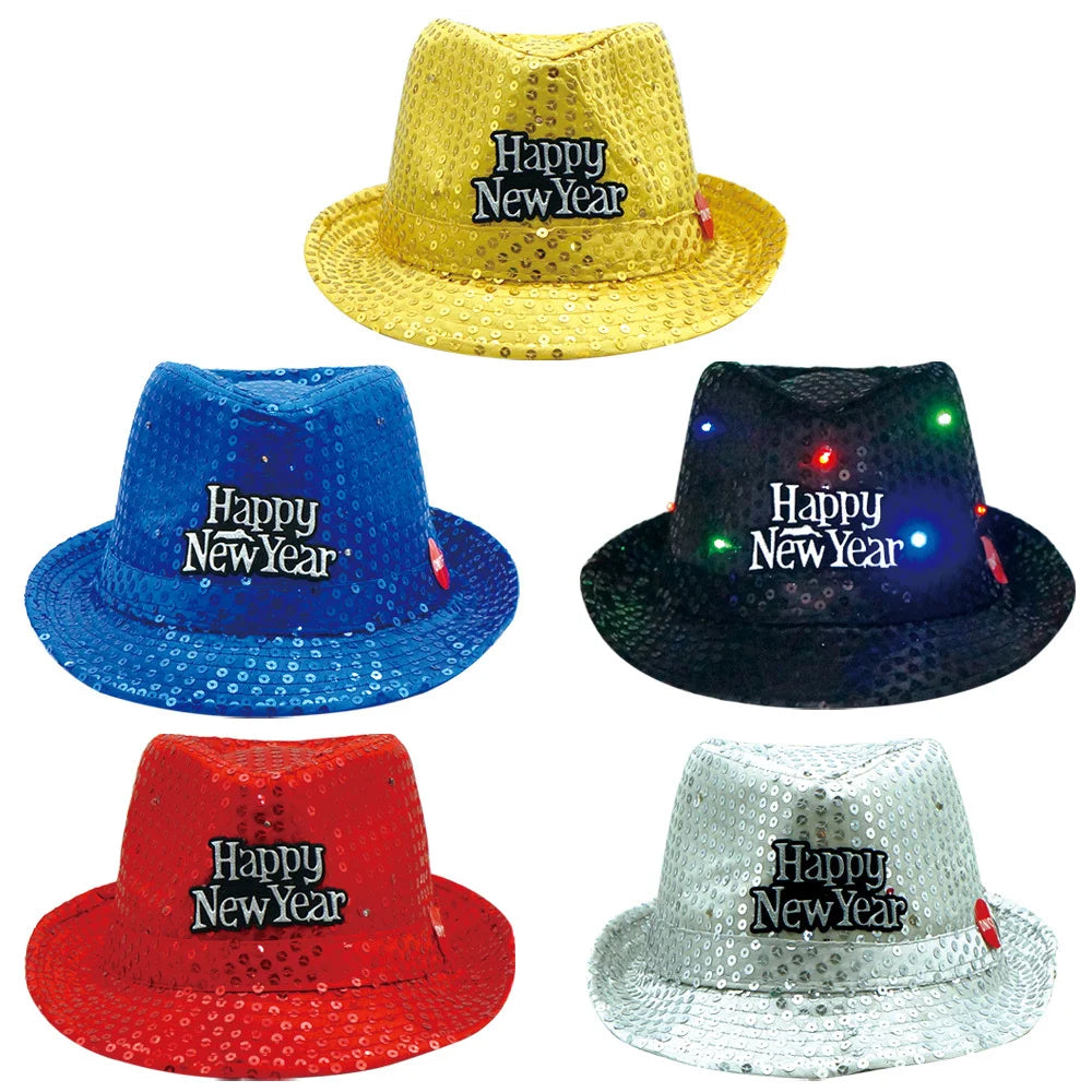 Happy New Year LED Hat - 1 Assorted Color