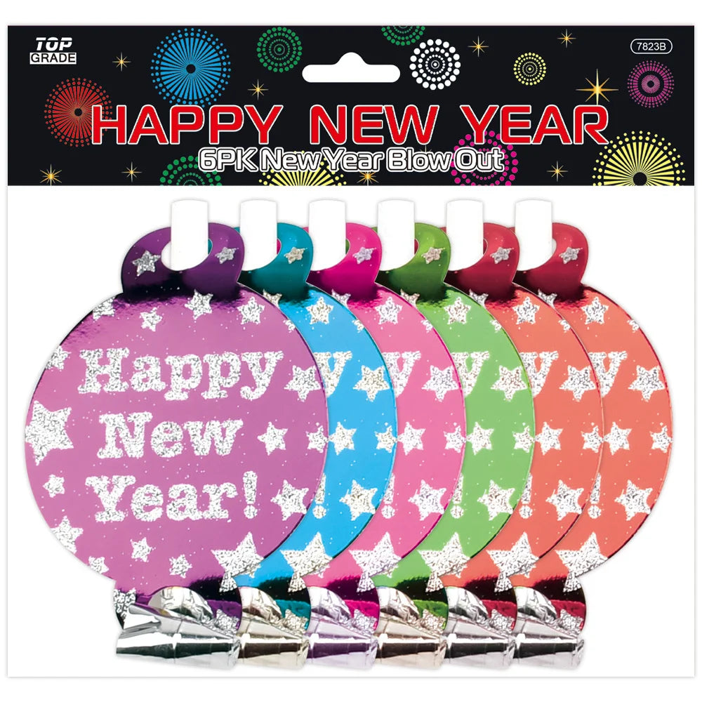 Happy New Year Blowout 6ct - Red Blue Green