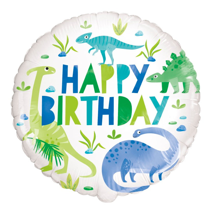 #105 Blue & Green Dinosaur 18in Balloon