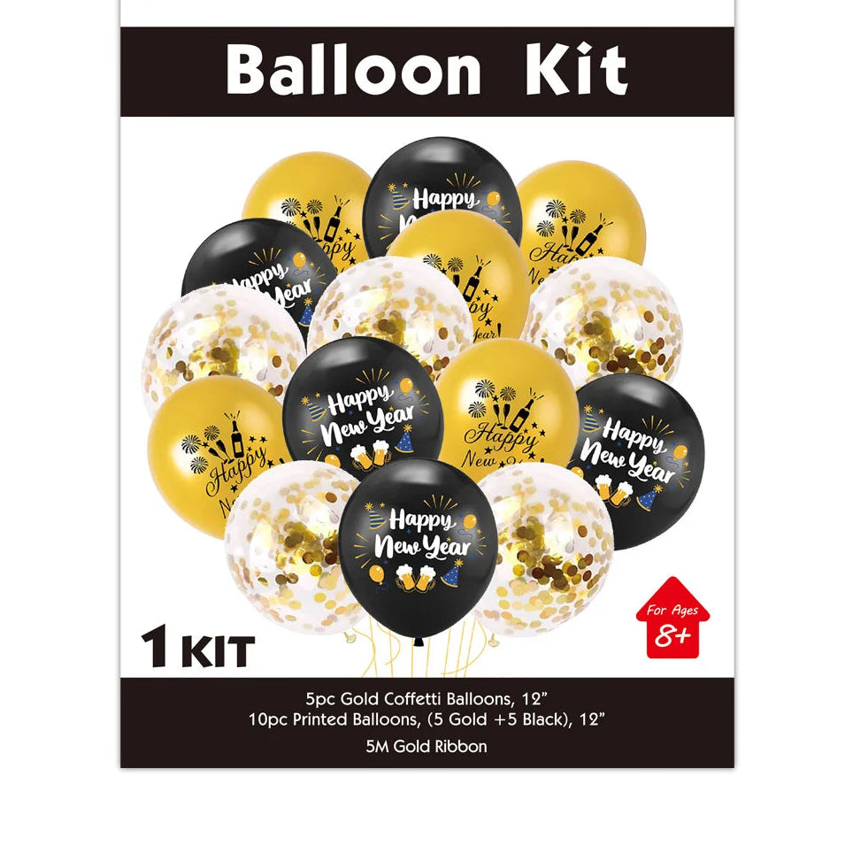 Happy New Year Balloon Set 15ct