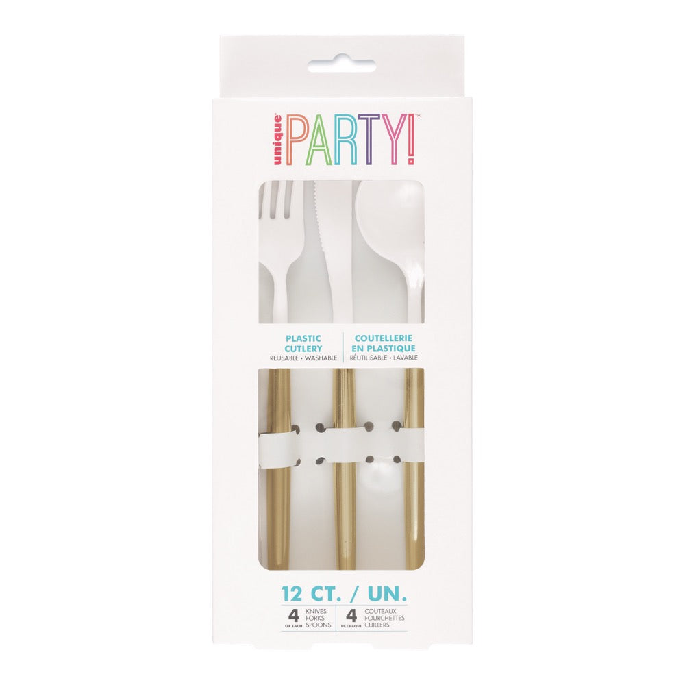 Two Tone Assorted Plastic Cutlery 12ct