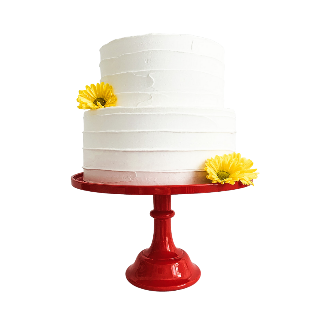 Red Melamine Pedestal Cake Stand