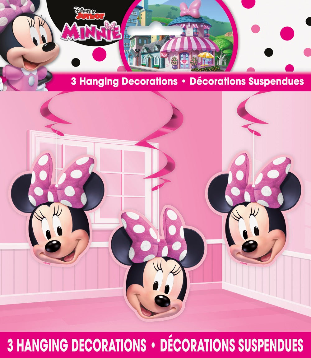 Minnie Mouse Hanging Swirl Decorations 26in 3ct