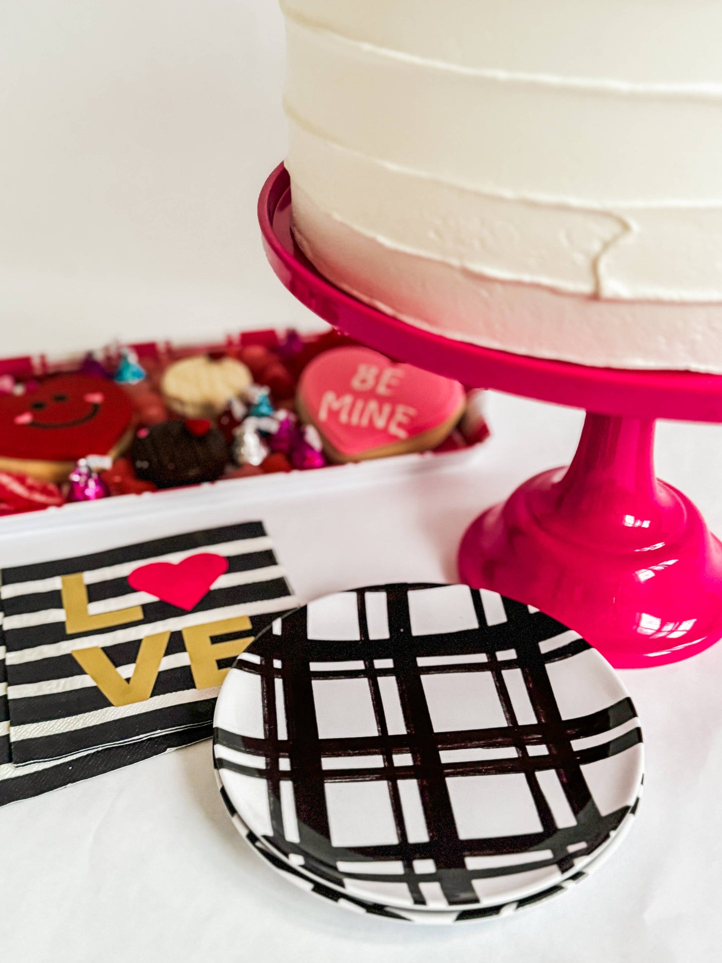 Hot Pink Melamine Pedestal Cake Stand