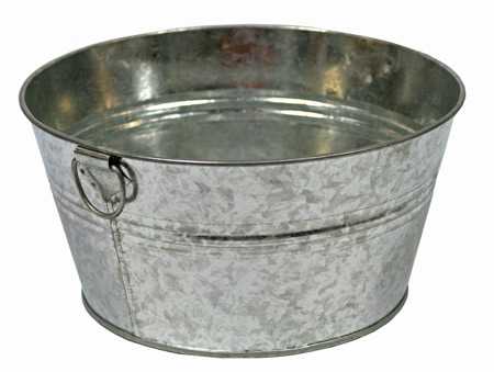 4-3/4" H x 9" Dia. Small Round Metal Washtub - Select Finish