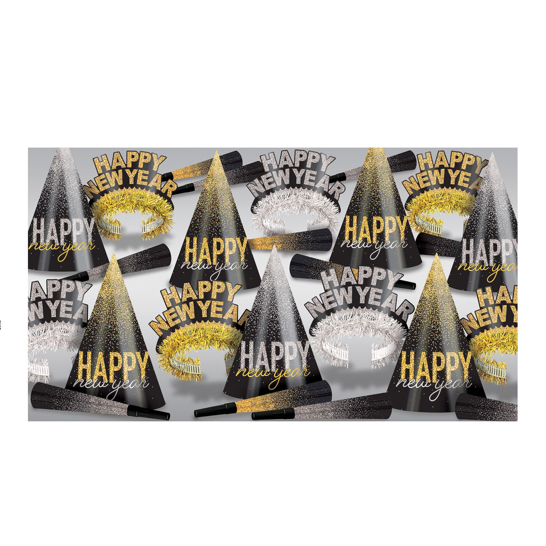 Silver & Gold Midnight Burst New Years Assortment for 25 People