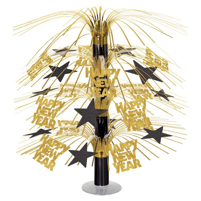 Happy New Year Cascade Centerpiece Gold