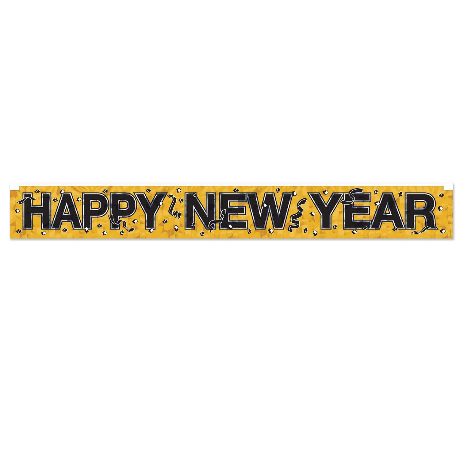 Metallic Happy New Year Fringe Banner Gold