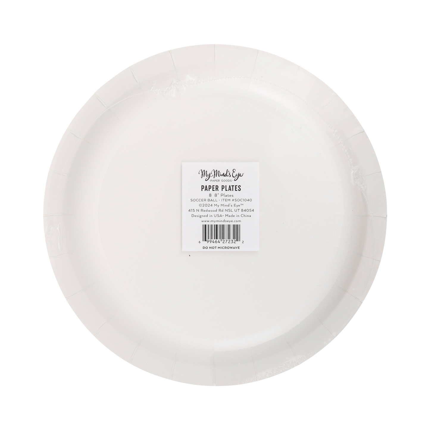 Soccer Ball 8in Plates 8ct