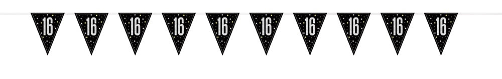 Glitz Black Flag Banner 9ft - 16