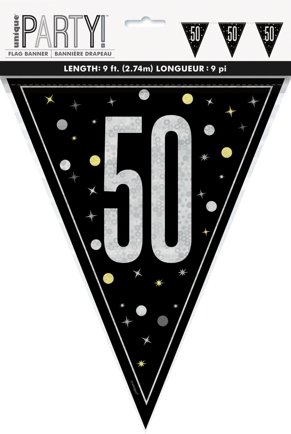 Glitz Black Flag Banner 9ft - 50