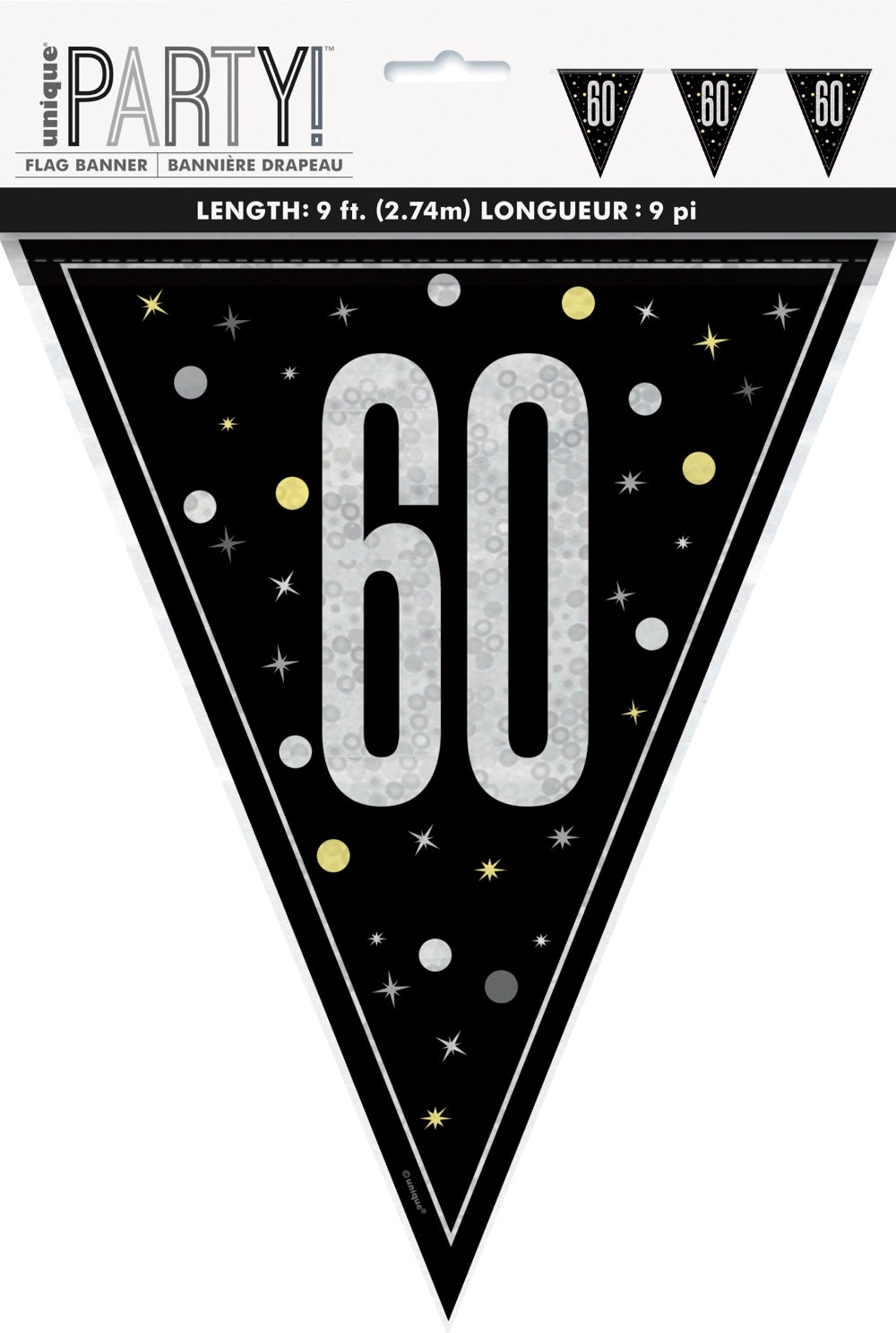 Glitz Black Flag Banner 9ft - 60