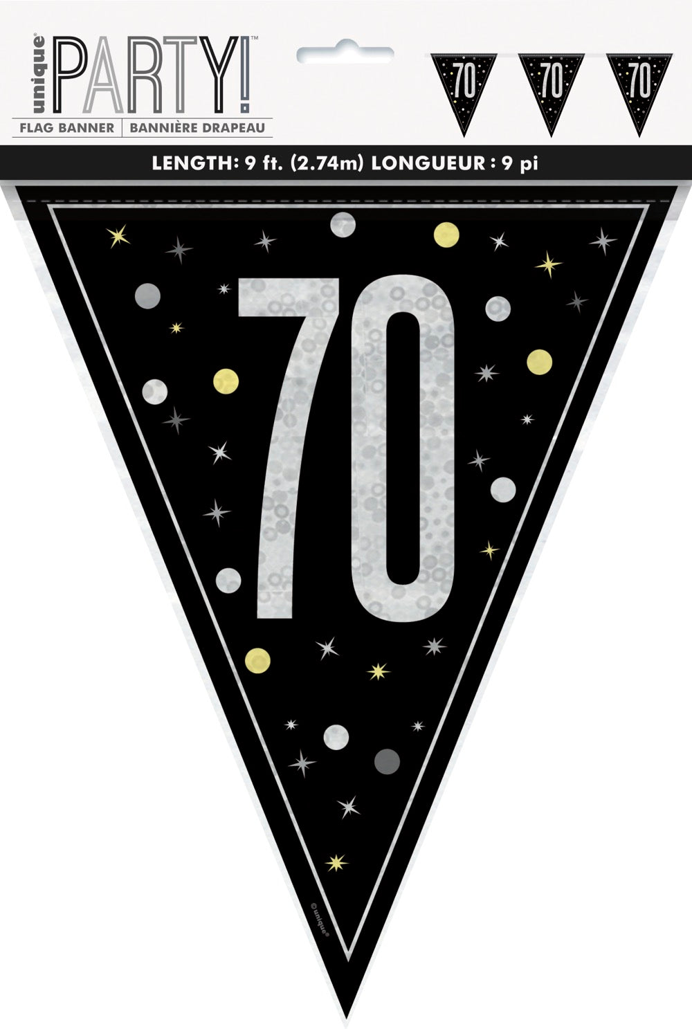 Glitz Black Flag Banner 9ft - 70