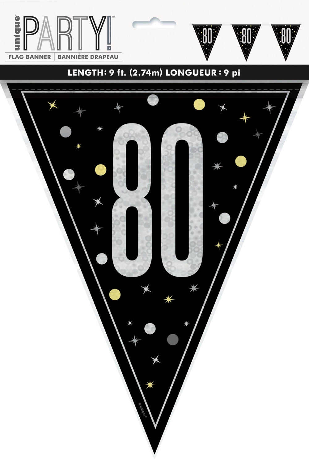 Glitz Black Flag Banner 9ft - 80