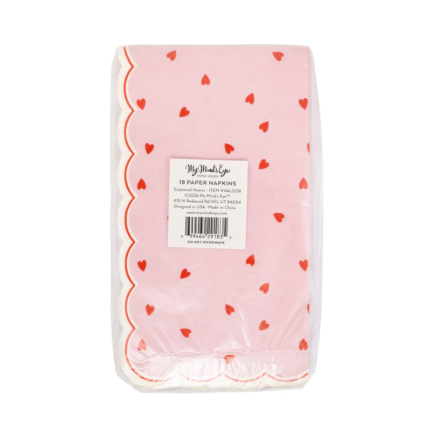 Scattered Hearts Dinner Napkins 18ct
