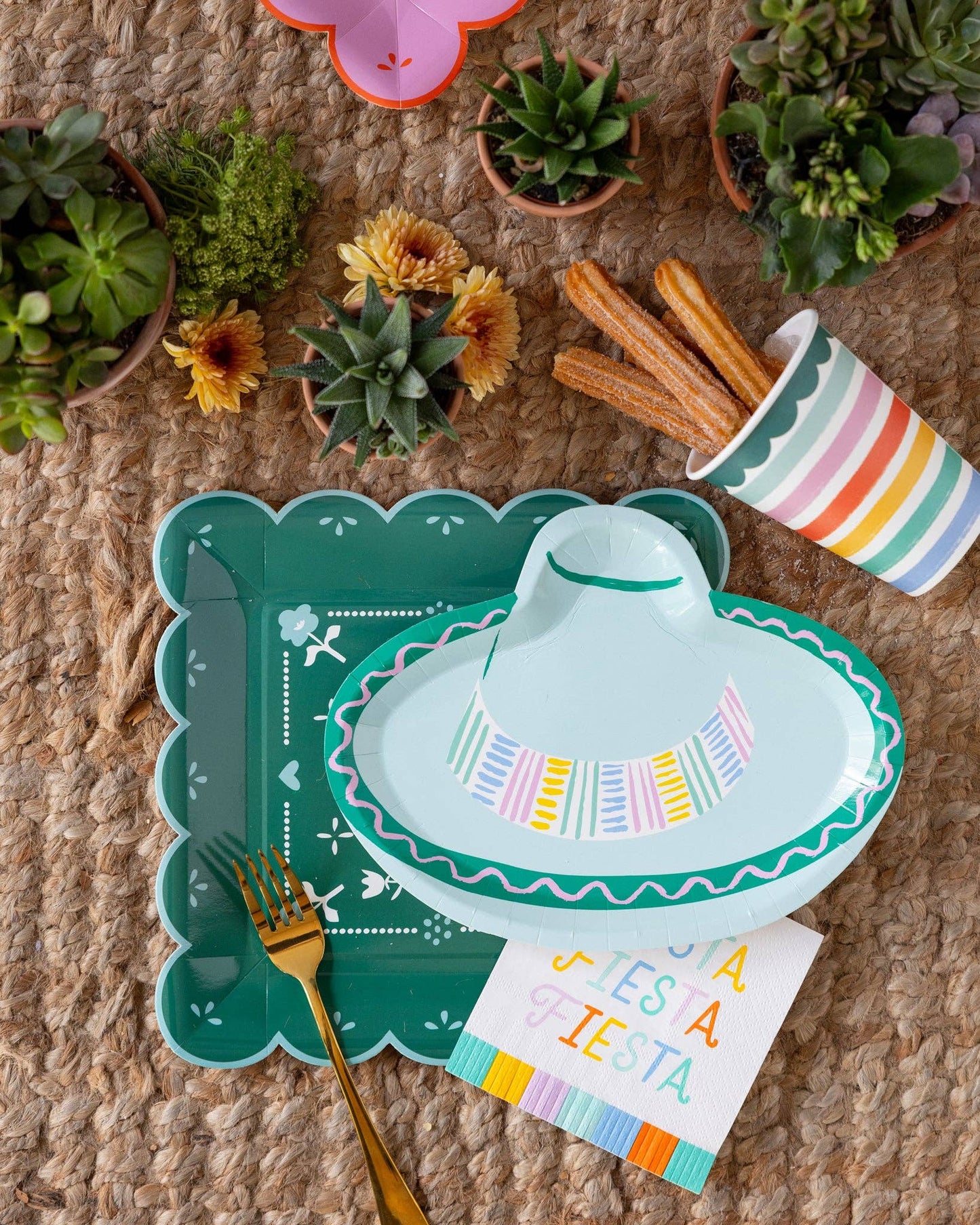 Fiesta Striped Paper Cups 8ct