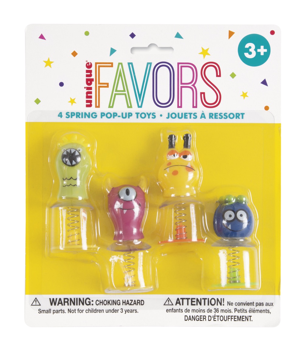 Cute Monsters Spring Pop-Up Toys 4ct