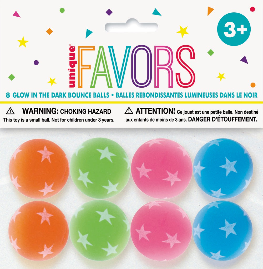 Glow in the Dark Bounce Balls 8ct