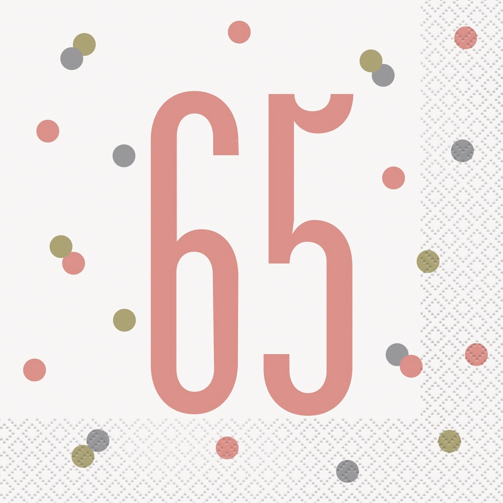 Glitz Rose Gold Luncheon Napkins 16ct - 65