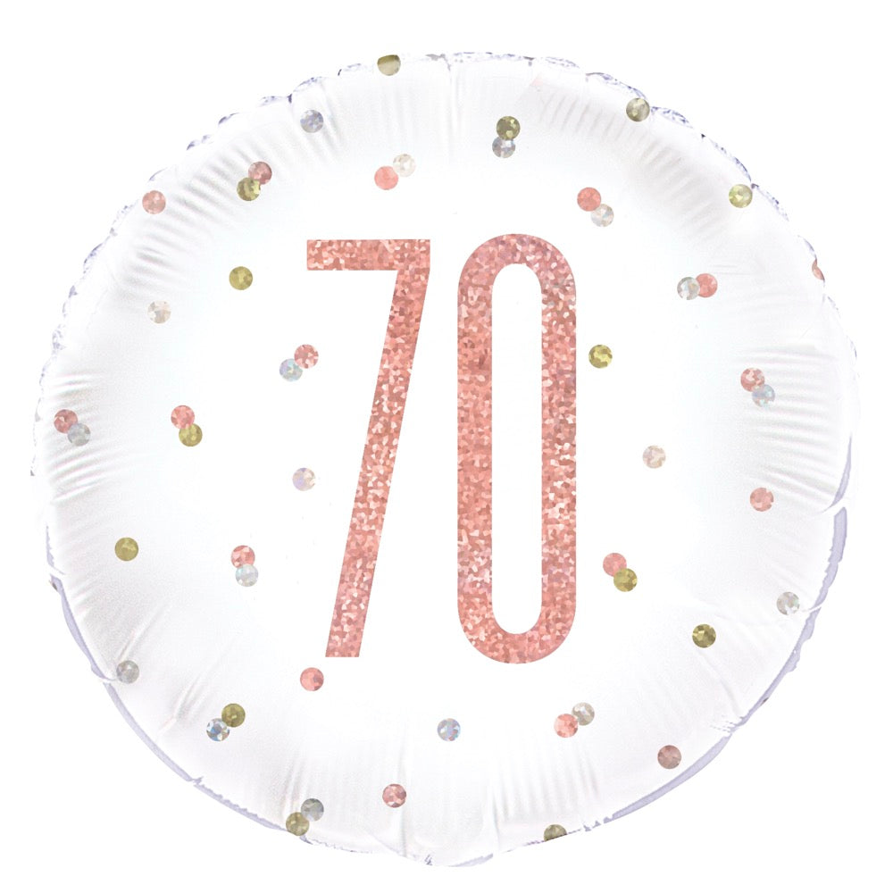 Glitz Rose Gold 70 18in Mylar Balloon