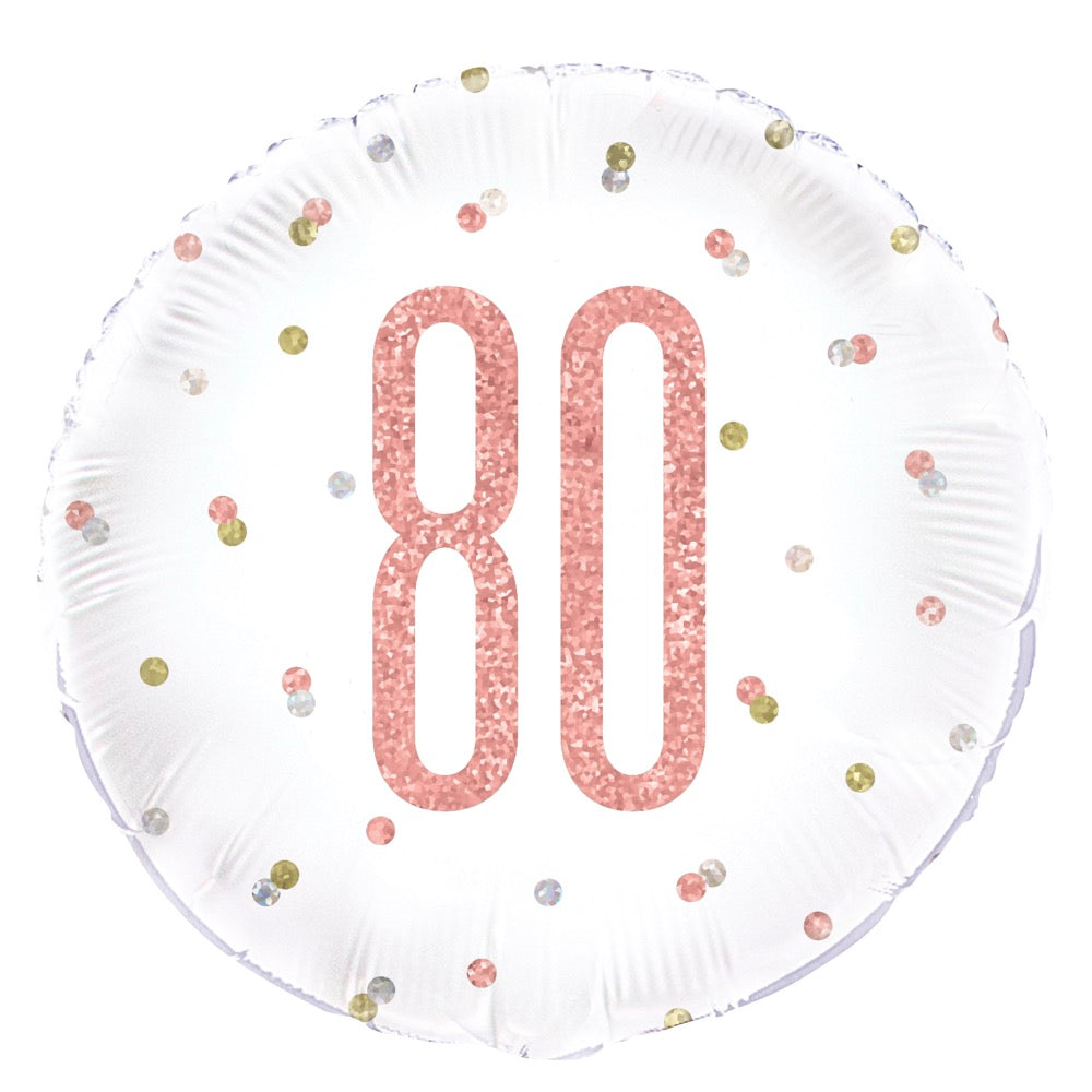 Glitz Rose Gold 80 18in Mylar Balloon