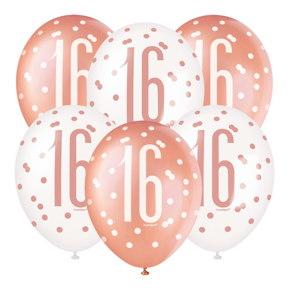 Rose Gold 12in Latex Balloons 12ct - 16