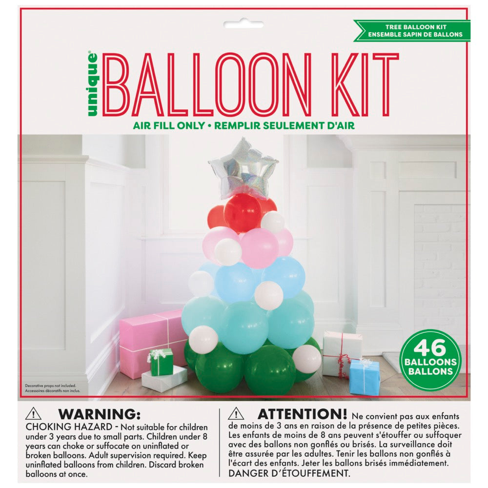 Christmas Tree Shaped Foil & Latex Balloon Centerpiece Kit