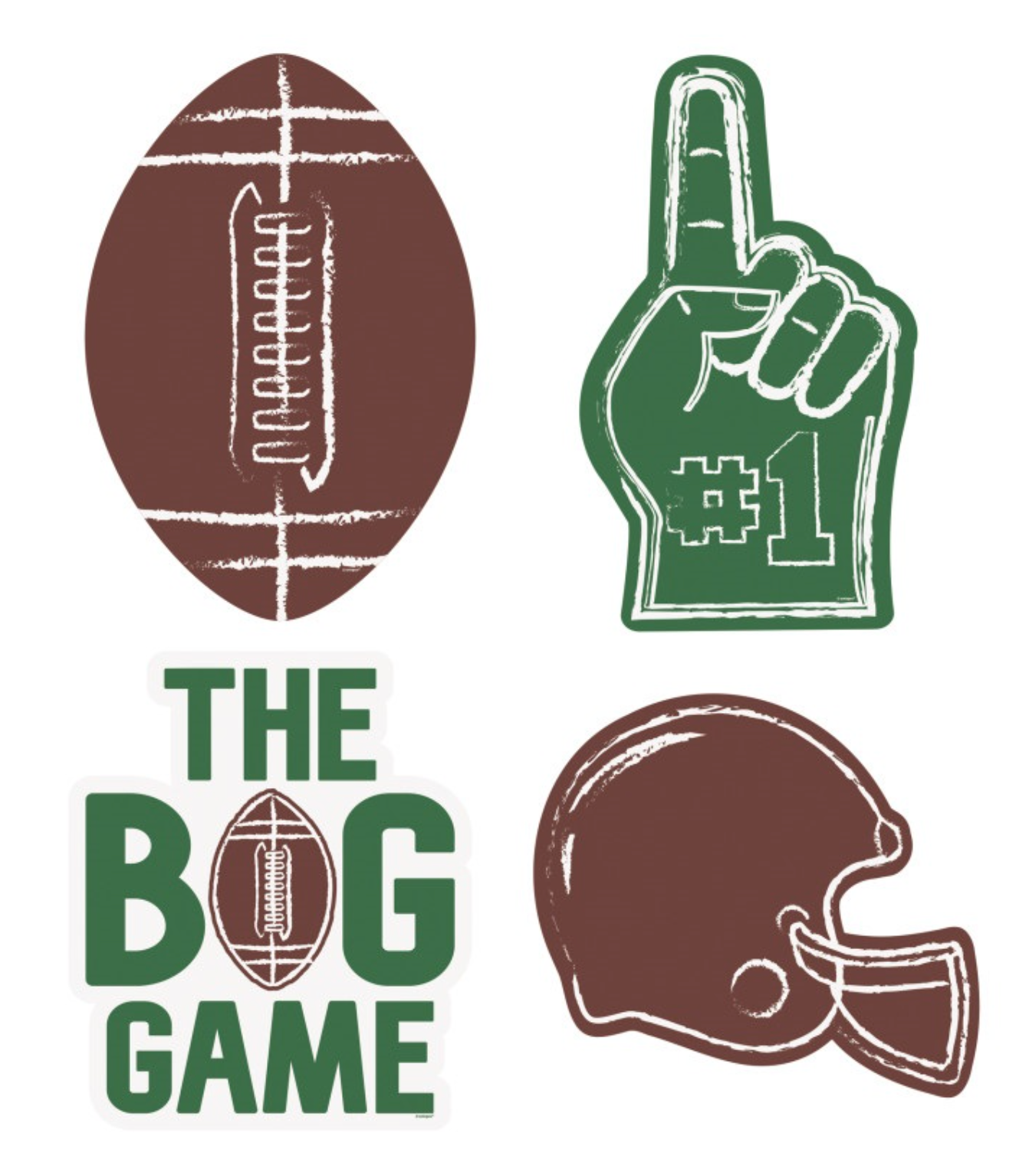 Football Toss Wall Decals 4pc